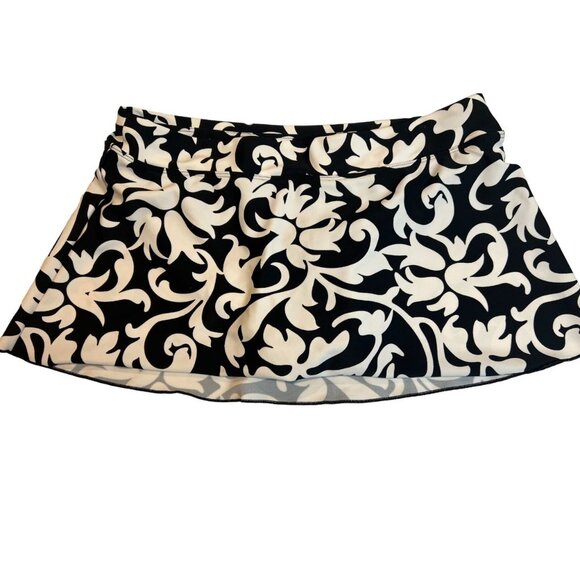 Athleta Floral Mini Skirt Elastic Waist Women's Black White Size Small - Picture 1 of 8